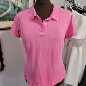 :Lacoste of France Hot Pink Short Sleeved Polo Shirt Size 46